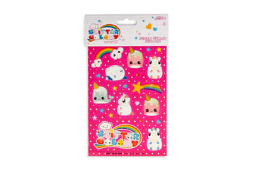 Glitter Galaxy Sticker Friends Sheet Wave 2-10 Large Sparkle Unicorn, Narwahl & Rainbow Stickers Variety Pack - Cute Animal Deco