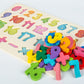 Attmu Wooden Puzzles For Toddlers, Alphabet Puzzle And Number Puzzle, 2 In 1 Preschool Educational Learning Toys With Chunky Wood Abc Puzzle Board, For Girls Boys Kindergarten Set Of 2