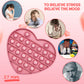 Petbsnvb Pink Heart Shaped Pop Bubble Valentines Fidget Toy With Letters And Numbers, Xmas Gift Sensory Toy With Alphabets Kids Birthday Party Classroom Prize Stress Reliever