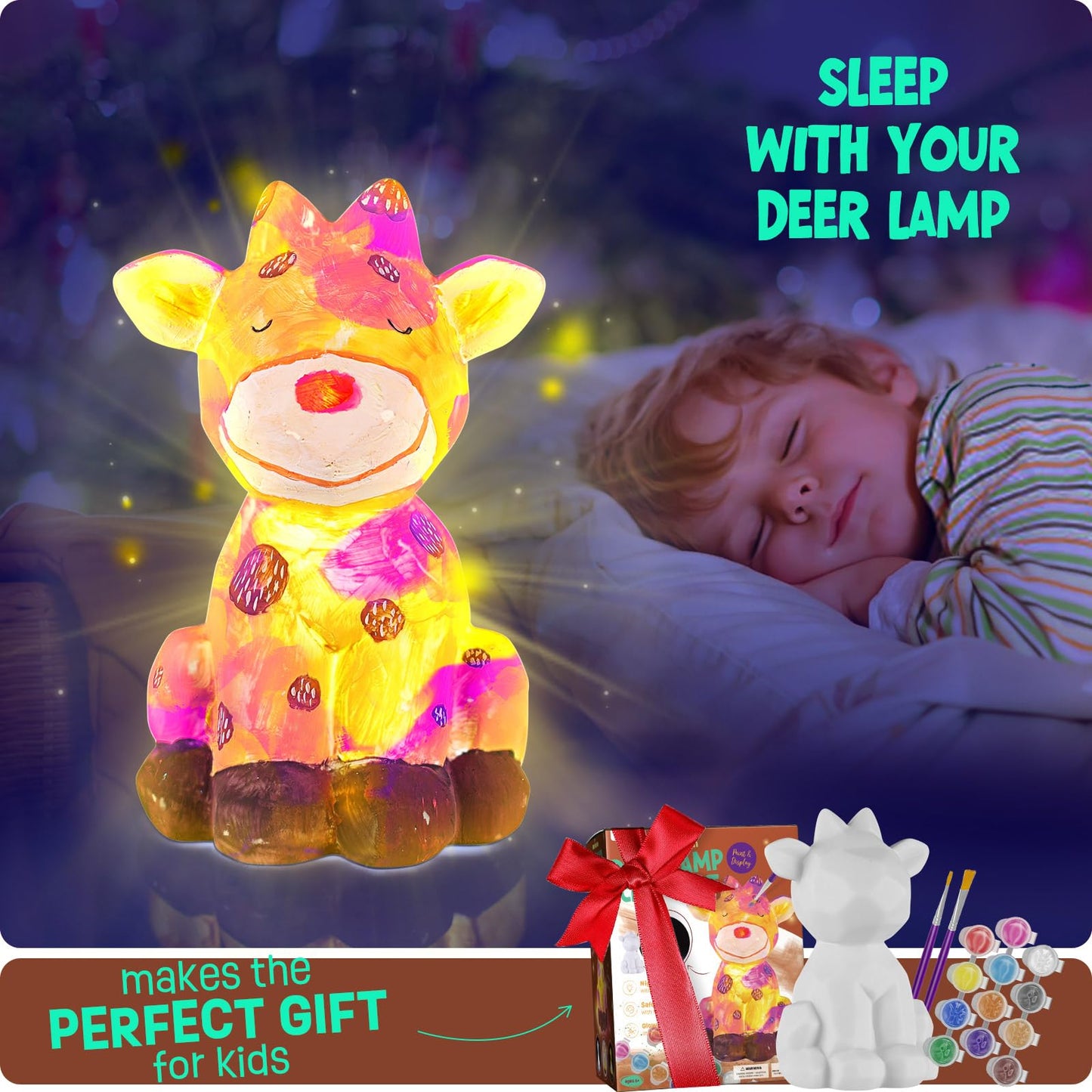Laoese Paint Your Own Deer Lamp Kit, Art Supplies Arts & Crafts Kit, Painting Kit For Kids 6-12, Arts And Crafts For Kids Ages 8
