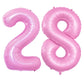 GOER Jumbo Foil Balloons for 28th & 82nd Birthday, 42 Inch, Light Pink, Polypropylene