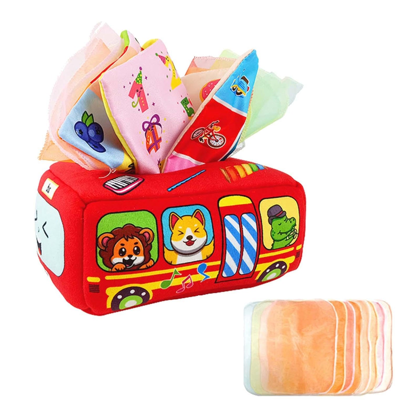 Ilsmysutra Sensory Pull Along Tissue Box Game Motor Skill Toy For Boys And Girls Kids