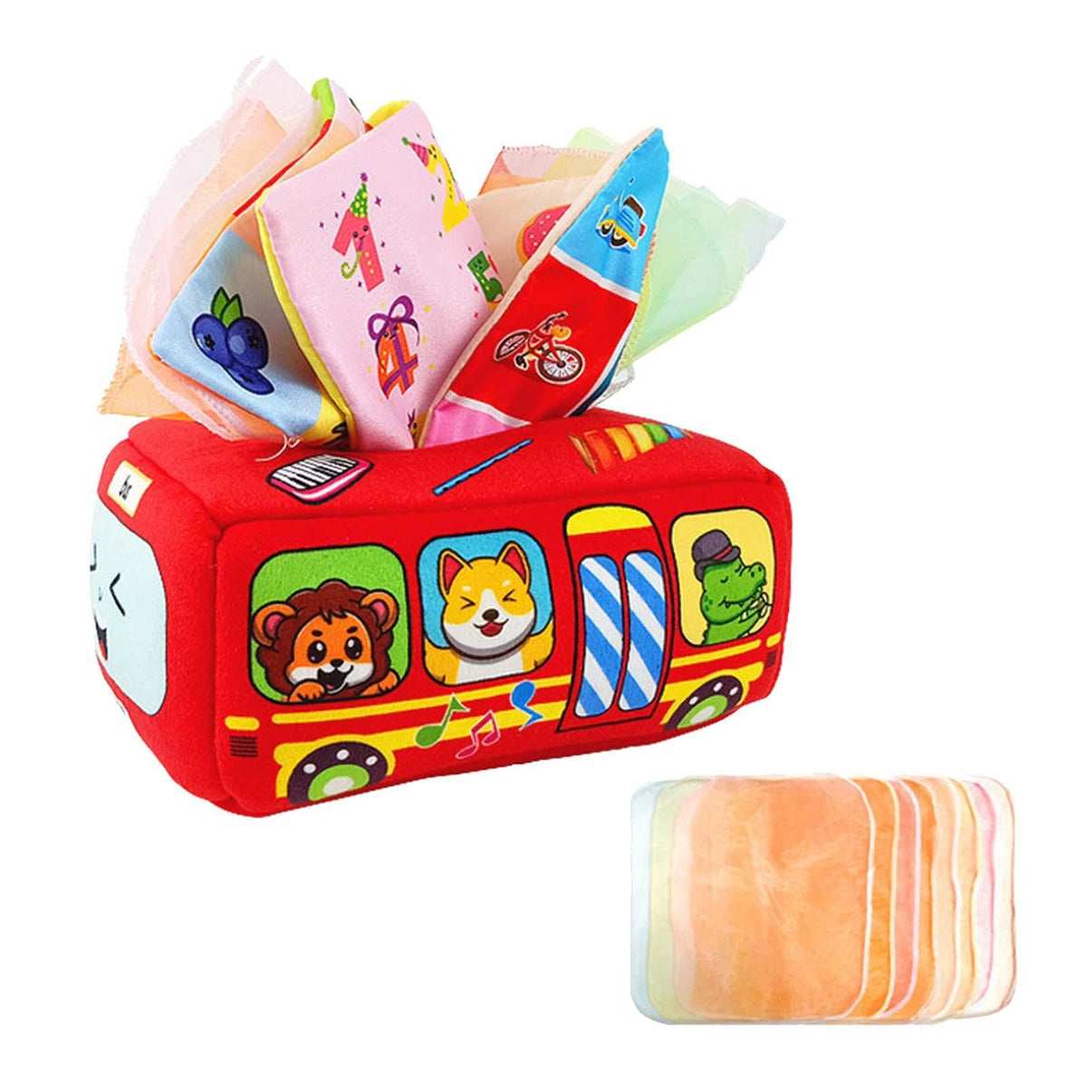 Ilsmysutra Sensory Pull Along Tissue Box Game Motor Skill Toy For Boys And Girls Kids