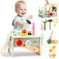 Asweets Kids Tool Set, Wooden Toddler Tool Bench with Box, Montessori STEM Educational Pretend Play Construction Toys, Birthday 