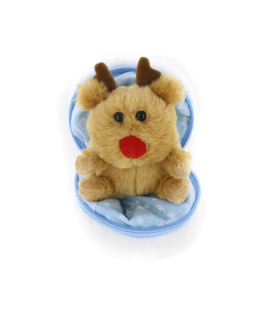 Plushland Snowball Stuffed Zip Up Animal - Reindeer - Cute Plush Animals Assortment - Wonderful Soft Toy For Families And Friend