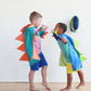Qiaoniuniu Dinosaur Dragon Cape And Gauntlets Halloween Costume Boy Girl Toddler Dress Up Clothes 2-6 Years Old Color Black