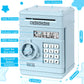 Renvdsa Cartoon Electronic Atm Password Piggy Bank Cash Coin Can Auto Scroll Paper Money Saving Box Gift For Kids (Light Blue)