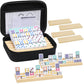 Mexican Train Dominoes Set With 8 Wooden Trays/Racks, Double 12 Dominos Travel Set With 8 Domino Tiles Holders, 91 Tiles Double 12 Colored Dominoes Game Set With Portable Case For Families Kids