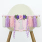 HODIHIWI Handmade Wildflower 1st Birthday High Chair Banner Purple Pink Floral Theme Party Decoration For Girls Wall Hangings De