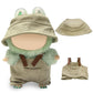 17cm Light Purple Outfit Set (Doll Not Included) - Bucket Hat  Overalls Shorts  Mini Camera & Shoes  Cute Style for 17cm Doll Dress-up (Blac SC)