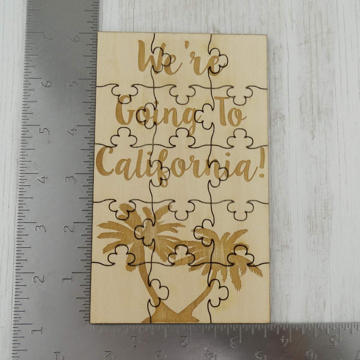 We'Re Going To California! - 15 Piece Wood Jigsaw Puzzle 6' X 3.5', Surprise Trip Gift Vacation Announcement Reveal