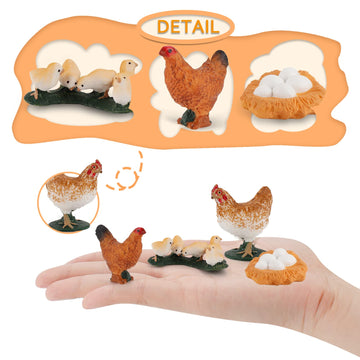 Life Cycle of Hen Figurines Toys Realistic Farm Animals Life Cycle Animals Set Preschool Animals Figures Eduactional Project Dio
