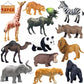 Ruson 12 Pcs Realistic Jungle Animal Figurines, Safari Animals Figures Toys Cake Topper Plastic African Wild Zoo Animals Playset Party Supplies For Kids Toddlers