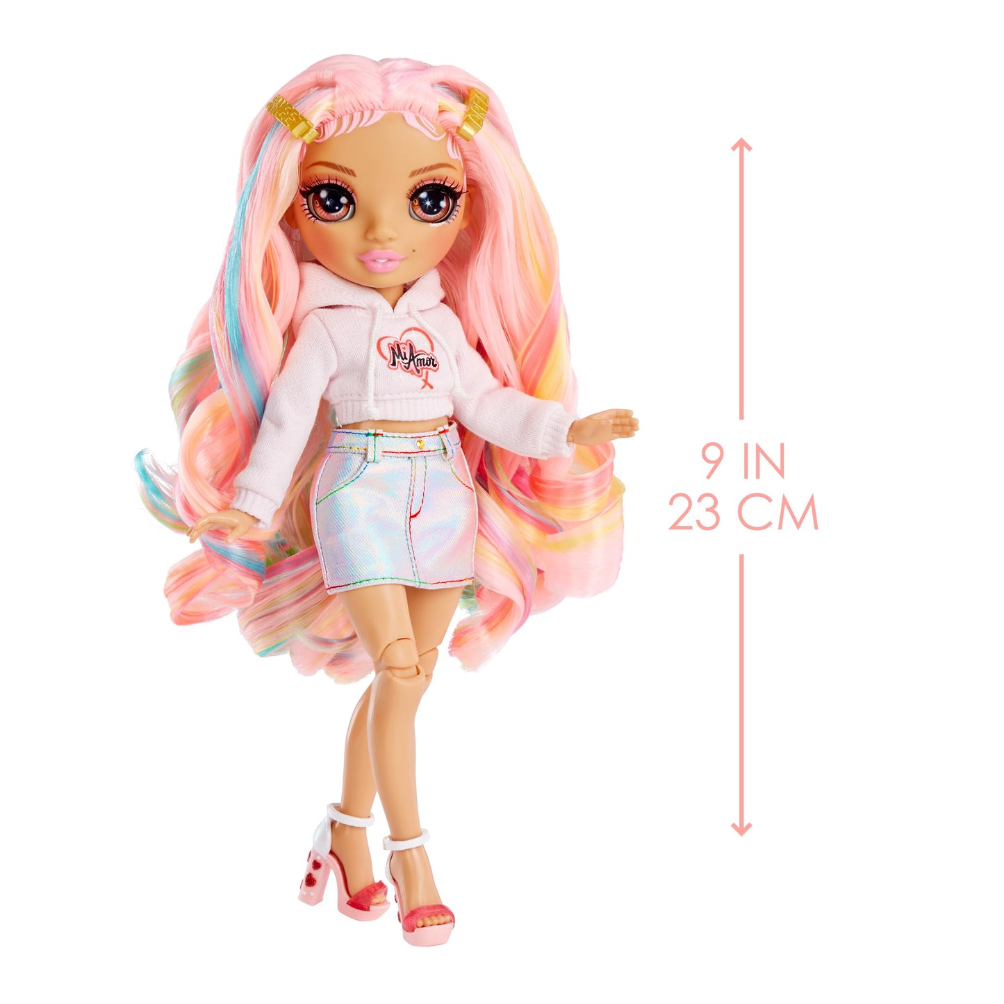 Rainbow High 9" Kia Hart Posable Fashion Doll with Backpack - Multicolor Vinyl, Special Edition for Kids Ages 4-12