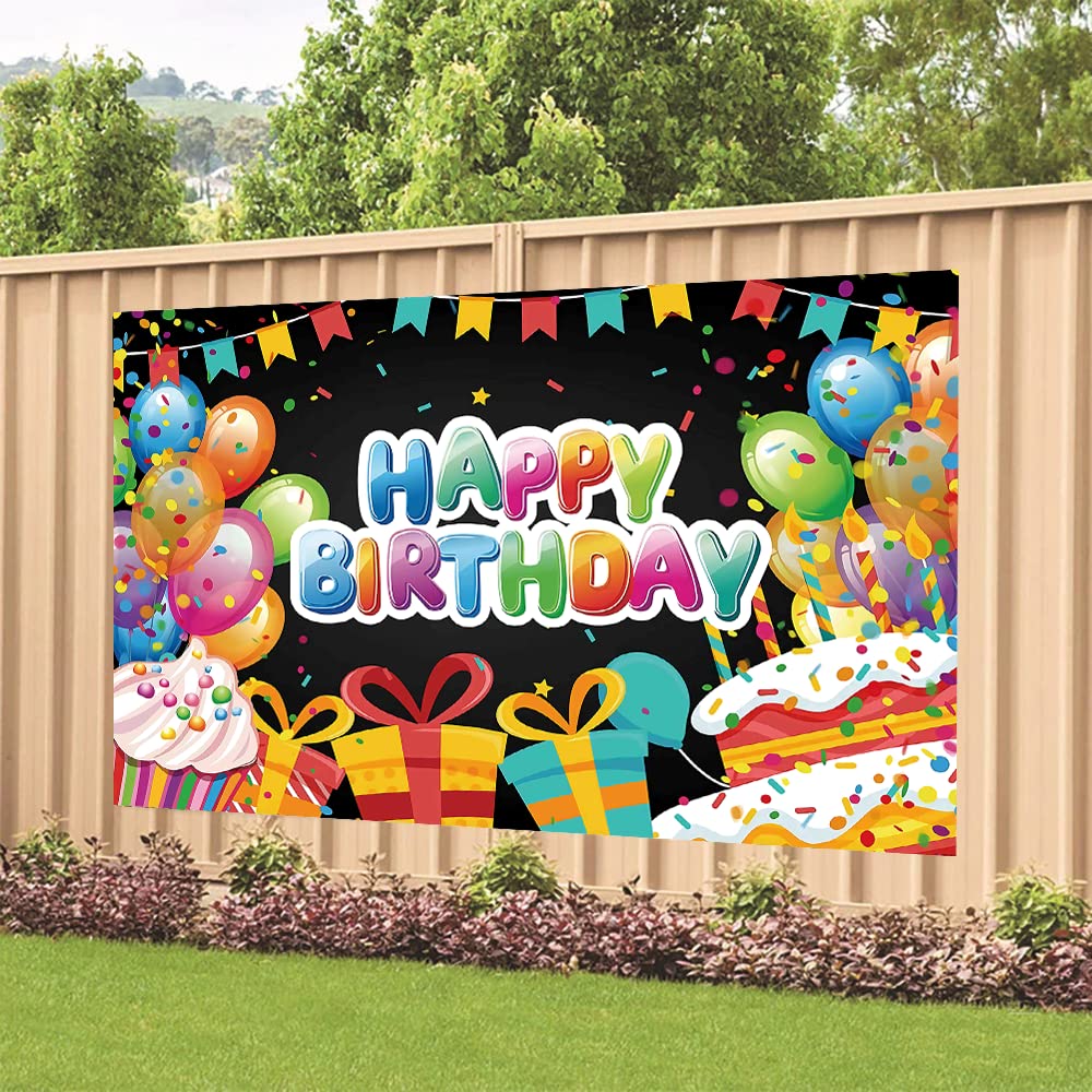 Balloon Cake Birthday Paty Backdrop Balloon Cake Happy Birthday Banner Balloon Cake Photography Background For Home Decorations