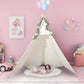 Betterhood 7' Large Teepee Tent For Adults, Play Tent With Carry Bag, 5 Sides Canvas Kids Teepee Tent Indoor & Outdoor Tents For Party, Wedding, Photo Prop, White