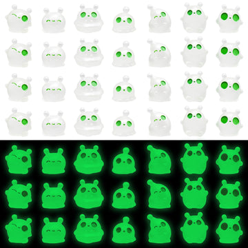 WOZADU 49 PCS Luminous Mini Resin Elves Figurines for Dollhouse Decoration Tiny Resin Ghost Miniature Things for Fairy Garden Micro Landscaping Decoration Cake Toppers Decor