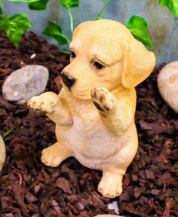 Ebros Realistic Begging Adorable Labrador Puppy On Hind Legs Statue 6.25' Tall Pet Pal Labradors Dog Breed Collectible Lifelike Details Resin Decor Figurine With Glass Eyes Animal Sculpture