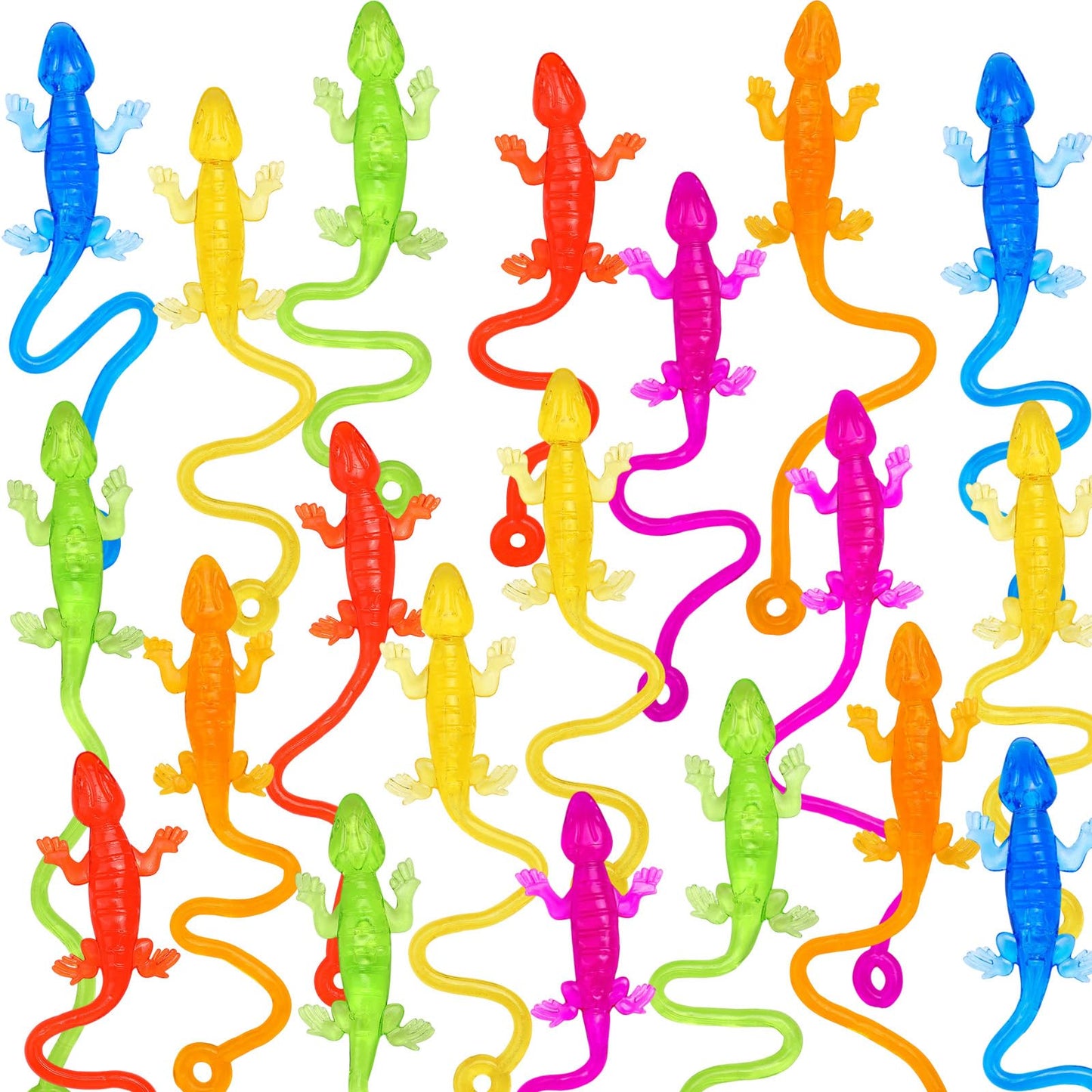 Hlartnet 46 Pcs Sticky Lizards For Kids, Stretchy Sticky Lizards Toys Bulk For Reptile Party Favors, Children Lizards Gifts For Goodie Bags Stuffers Pinata Filler Students Rewards