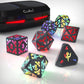 CooAoo Light Up DND Dice Set, Wireless Rechargeable Glowing Dice with Charging Box, 7 PCS Electronic Dice Set, LED RGB Polyhedra