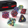 CooAoo Light Up DND Dice Set, Wireless Rechargeable Glowing Dice with Charging Box, 7 PCS Electronic Dice Set, LED RGB Polyhedra