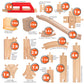 Orbrium Wooden Train Track Expansion Pack - 110 Pcs Compatible with Thomas & Brio, Wood Material, Model ORB-EXP-P-110