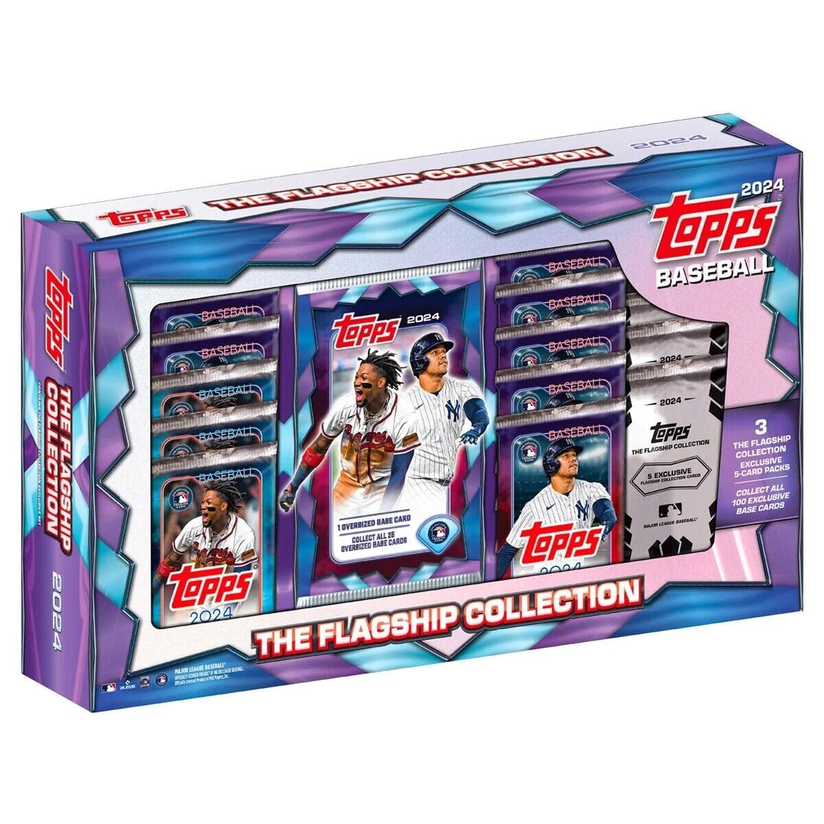 Topps 2024 Series 1 & 2 Baseball The Flagship Collection Trading Card Super Box 13 Pack Plus Oversized Card