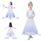 Bankids Snow Queen Act 2 Costumes Princess Dresses For Girls With Wig,Crown,Magic Wand,Gloves Accessories 7-8 Years(140,K11)