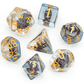 UDIXI Polyhedral DND Dice Set, Resin D&D Dice Filled with Sailboat for Dungeons and Dragons Role Playing Game(RPG),MTG,Pathfinde