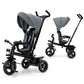 BABY JOY Tricycle, 5 in 1 Toddler Bike W/Removable Push Handle, Reversible Seat, EVA Wheel, Adjustable Canopy, Cup Holder & Stor