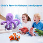 Justqunseen Octops Hand Puppet Realistic Plush Puppet 13'',Octopus Puppet For Kids Ocean Animal Hand Puppet With Moveable Mouth,