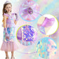 Luzlen Little Girls Mermaid Princess Costume Sequins Party Dress For Toddler Kids Baby Halloween Dress Up With Accessories, Purple, 3-4 Years(Tag 110)