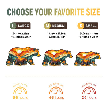 Wooden Puzzles for mature-themeds - Challenging Bears in The Forest mature-themed Puzzle  Unique Animal Shaped Wooden Jigsaw Puzzles for mature-themeds  Creative Gifts Family Games 13.1 * 7in 160pcs