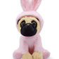 YONLIT Adorable Pug Stuffed Animal Dressed in a Pink Bunny Outfit, Super Cute and Soft Plush Puppy for Easter Gifts or Dog Lover