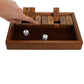 WE Games Shut the Box Game Wooden - 9 Number Flip Tiles with Dark Stained Wooden Box  Board Game for Game Night  Math Games  Clackers  Family Games  mature-themed Dice Games  Board Games for mature-themeds  11 inches
