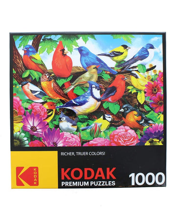 RoseArt 1000 Piece Jigsaw Puzzle - Kodak Premium Friendly Birds, Paper Material, Model 8700ZZY