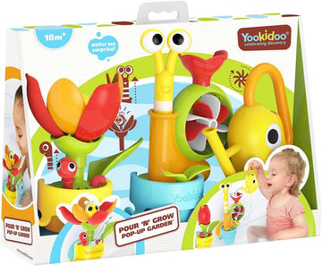 40218 YOOKIDOO Ephemeral Garden Baby Bath Toy with Garden Theme - Bath and Shower Game - Watering Can, Snail, Flowers - Baby Gif