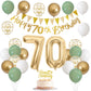 70Th Birthday Decorations For Men Women, Sage Green White Gold Birthday Balloons With Happy 70Th Birthday Banner 70Th Birthday C