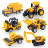 Blooming Lilies 6 Pack Diecast Construction Vehicle Toy Set, Mini Plastic Models for Boys & Girls, Yellow, Ages 1-7, Birthday Party Favors