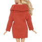Bjdbus Winter Turtleneck Sweater Clothes For 11.5 Inch Girl Doll Accessories (Red Orange)