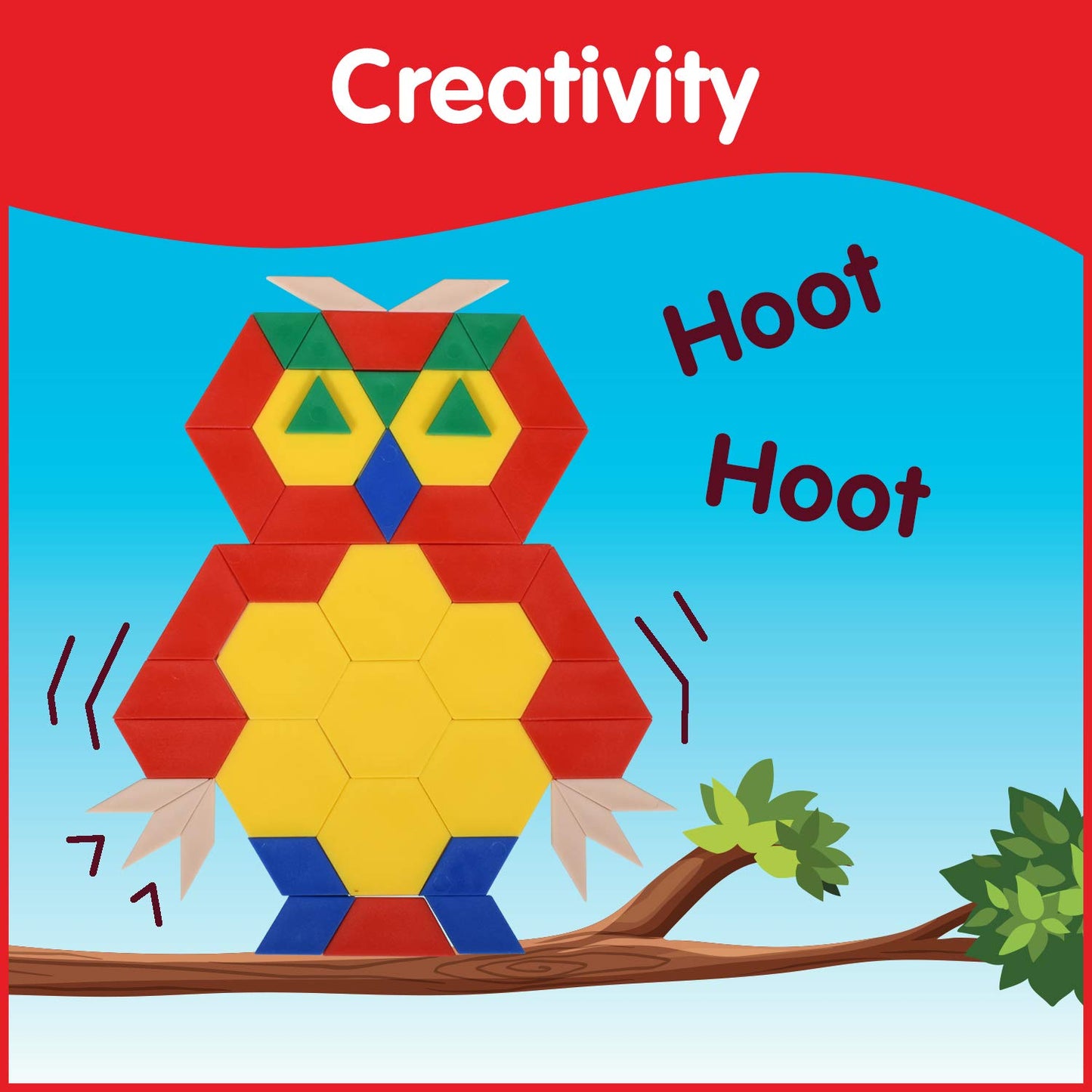 Edxeducation Plastic Pattern Blocks - Set Of 250 - Early Geometry Skills - Math Manipulative For Shape Recognition, Symmetry, Pa
