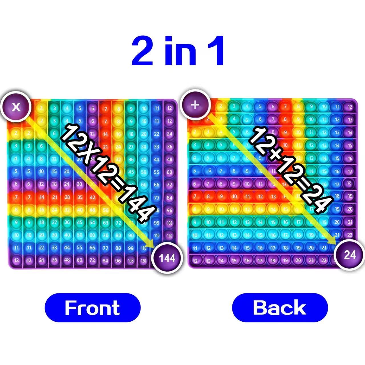 Ek-Memory-Fish Multiplication Game Table Digital Multiplication Board Game, Addition And Multiplication In One, Rainbow Dimple Fingertip Toy, Create Stress-Relieving Math Manipulation (1 Piece)