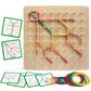 Kizh Wooden Geoboard Math Manipulative Material Graphical Geo Board Montessori Educational Toys Array Block Pattern Cards and Rubber Bands STEM Puzzle Matrix 8x8 Brain Teaser Toys