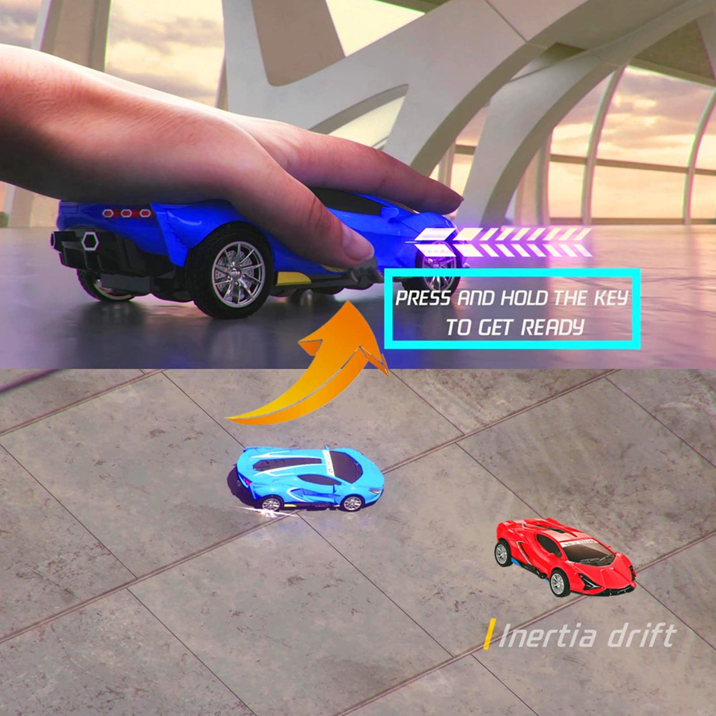 Johehe Inertia Drift Car Toy For Kids 3-6 Year Boys And Girls Model Car,2 Pack Push Go Friction Powered Vehicles Stunt Cars, Tod