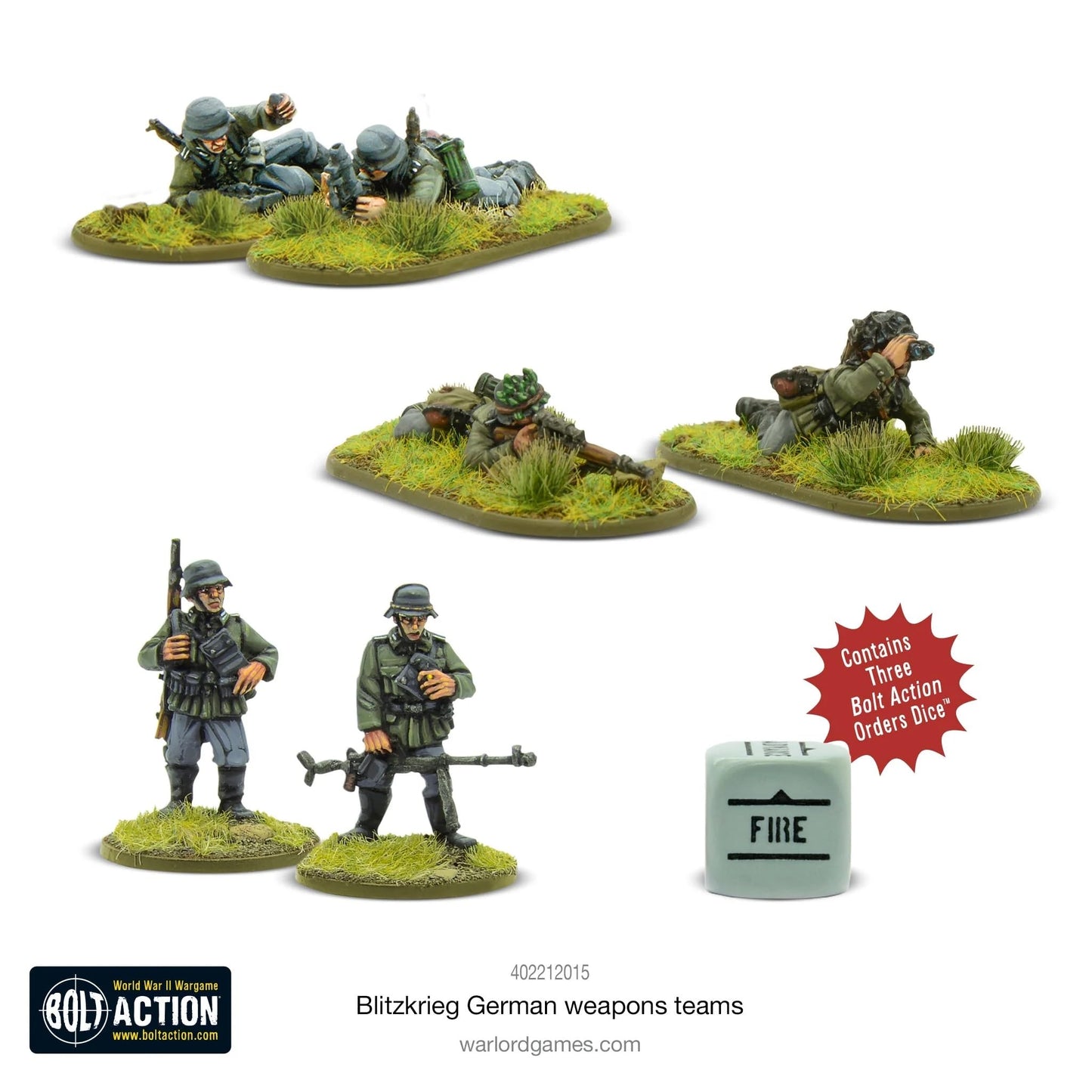 Warlord Games Blitzkrieg German  Teams - 28mm Scale Miniatures for Bolt Action Highly Detailed World War 2 Miniatures for Table-top Wargaming