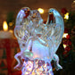 Eldnacele Snow Globe Angel Statue - Lighted, Glittering, Battery Operated, Multi-Color Changing, Model AG002-H, Christmas Decoration