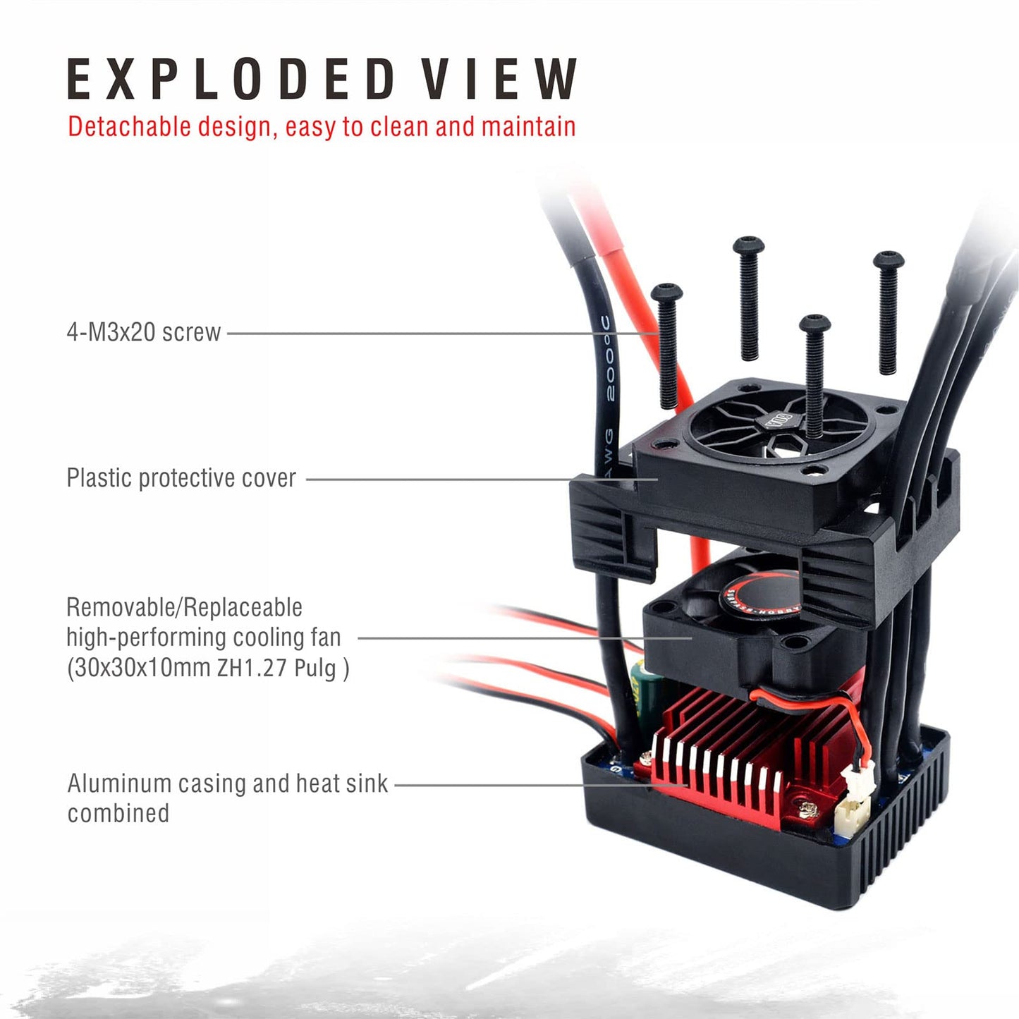 Surpass Hobyy 3650 4350kv Brushless Motor with Waterproof Smart 60A ESC for 1/10 Remote Control Car