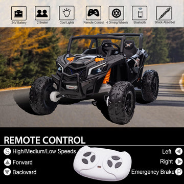Aokoy Xxxl 24V Ride On Car For Kids, 2 Seater Battery Powered Cars 4X4 Kids Electric Utv With Remote Control Ride On Truck With