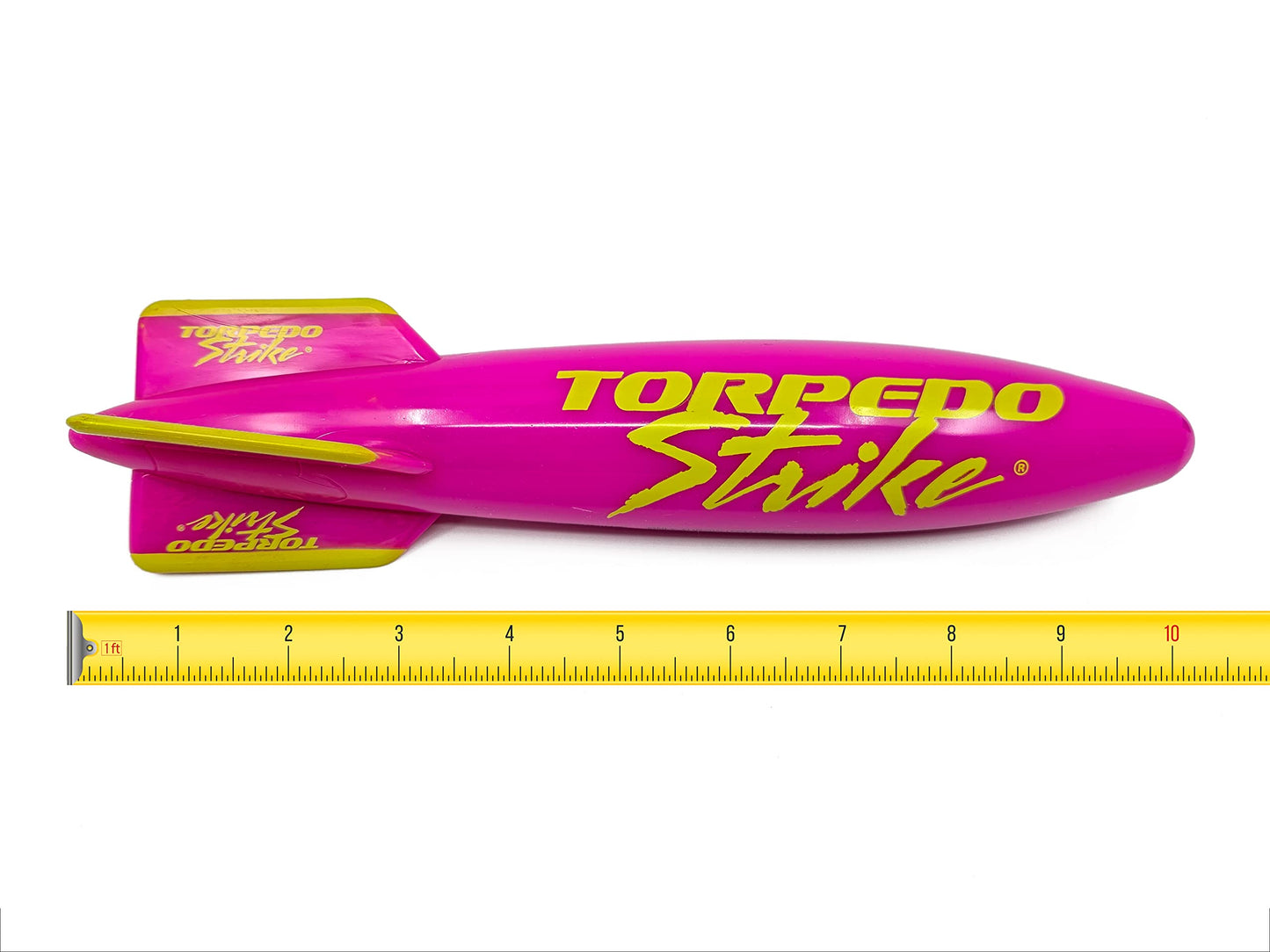 Torpedo Strike Spinfin 10.25'' Large Pool Torpedo Rocket Spins & Glides Up To 30 Feet Like Underwater Football For Under Water P