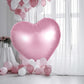 MiniInflat 60 Inch Pink Heart Shaped Foil Balloon - Aluminum Wedding Engagement Baby Shower Party Decoration, Model SIR-MiniInflat-2337